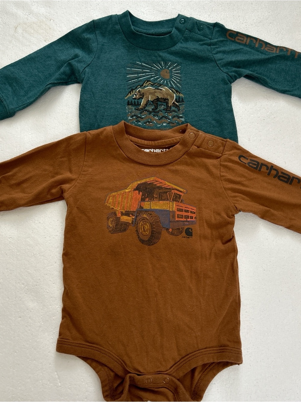 Carhartt baby boys bodysuits onesies tops bundle lot truck bear #babyfashion #wo
